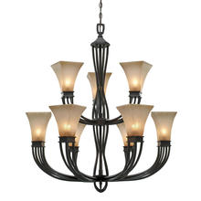 Golden 1850-9 RT - 2 Tier - 9 Light Chandelier